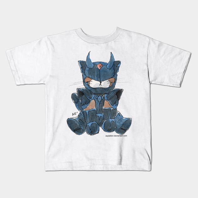 Harlock the Cat Cosplay: Black Knight Cecil Kids T-Shirt by Aqutalion